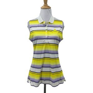 Oakley Polo Sleeveless Shirt Women S Small Striped Sleeveless The Boulders *READ